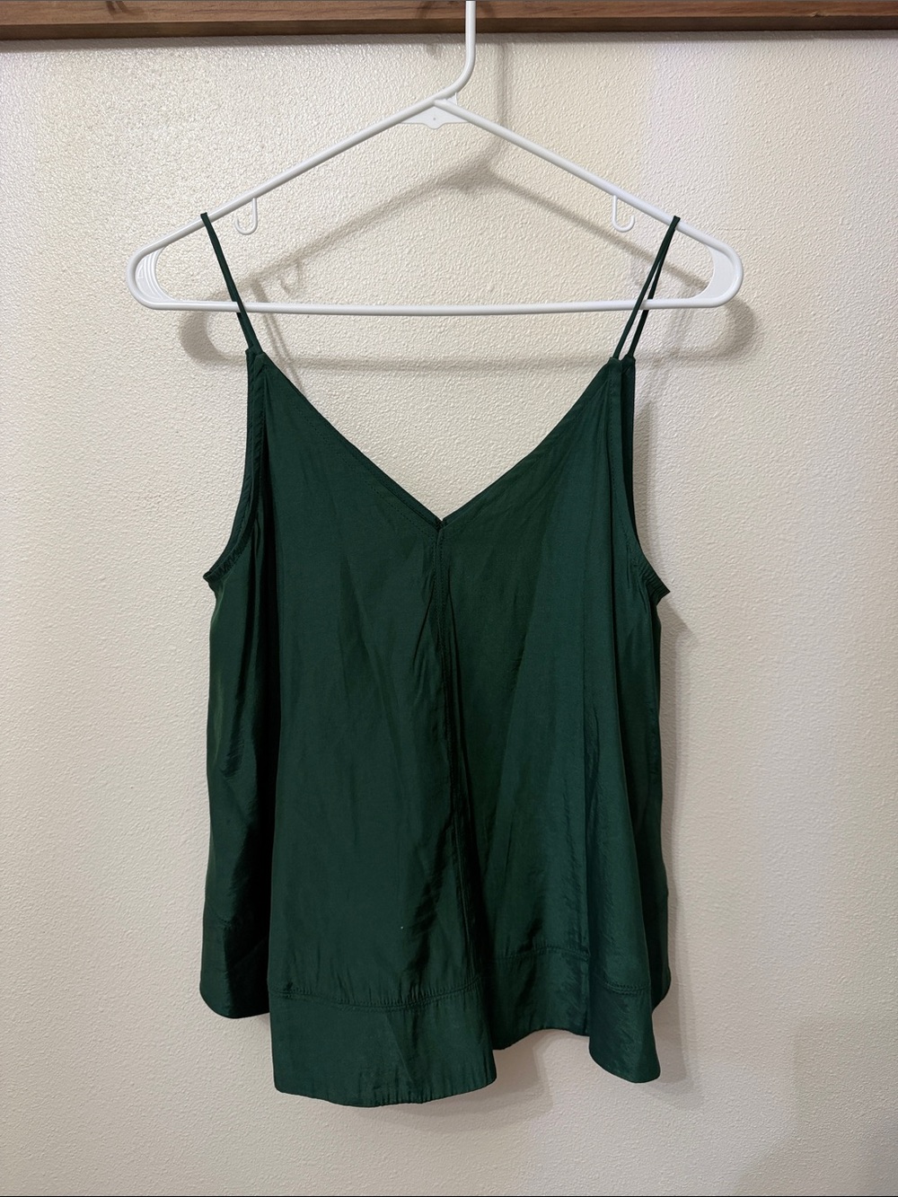 Escape by Blu Pepper Dark Green Satin V-Neck Cami Top
